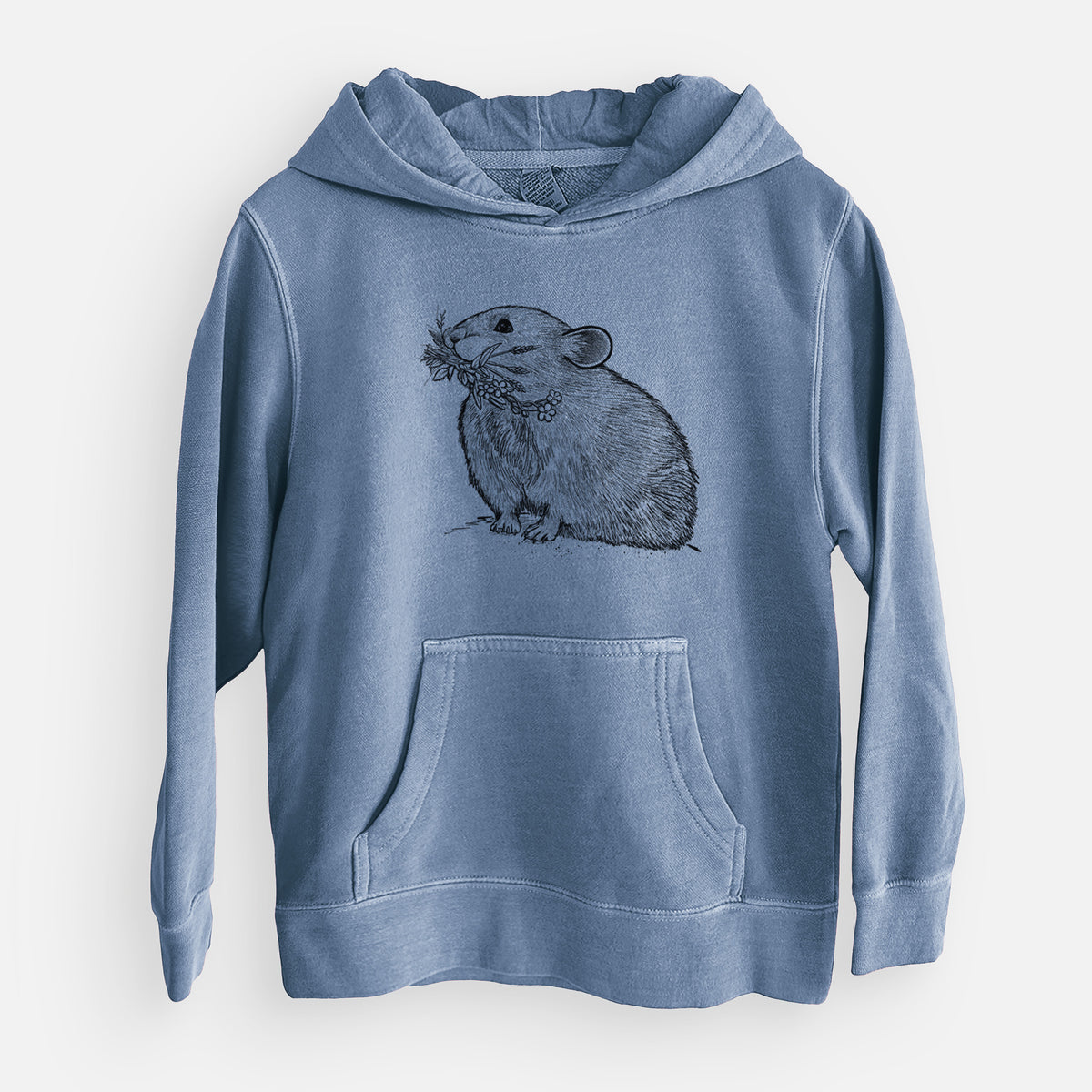 Ochotona princeps - American Pika - Youth Pigment Dyed Hoodie