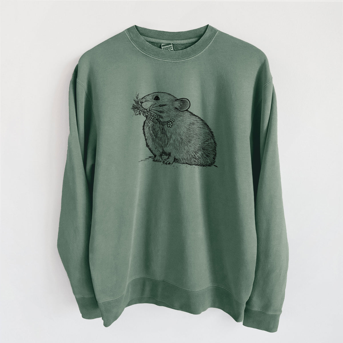 Ochotona princeps - American Pika - Unisex Pigment Dyed Crew Sweatshirt