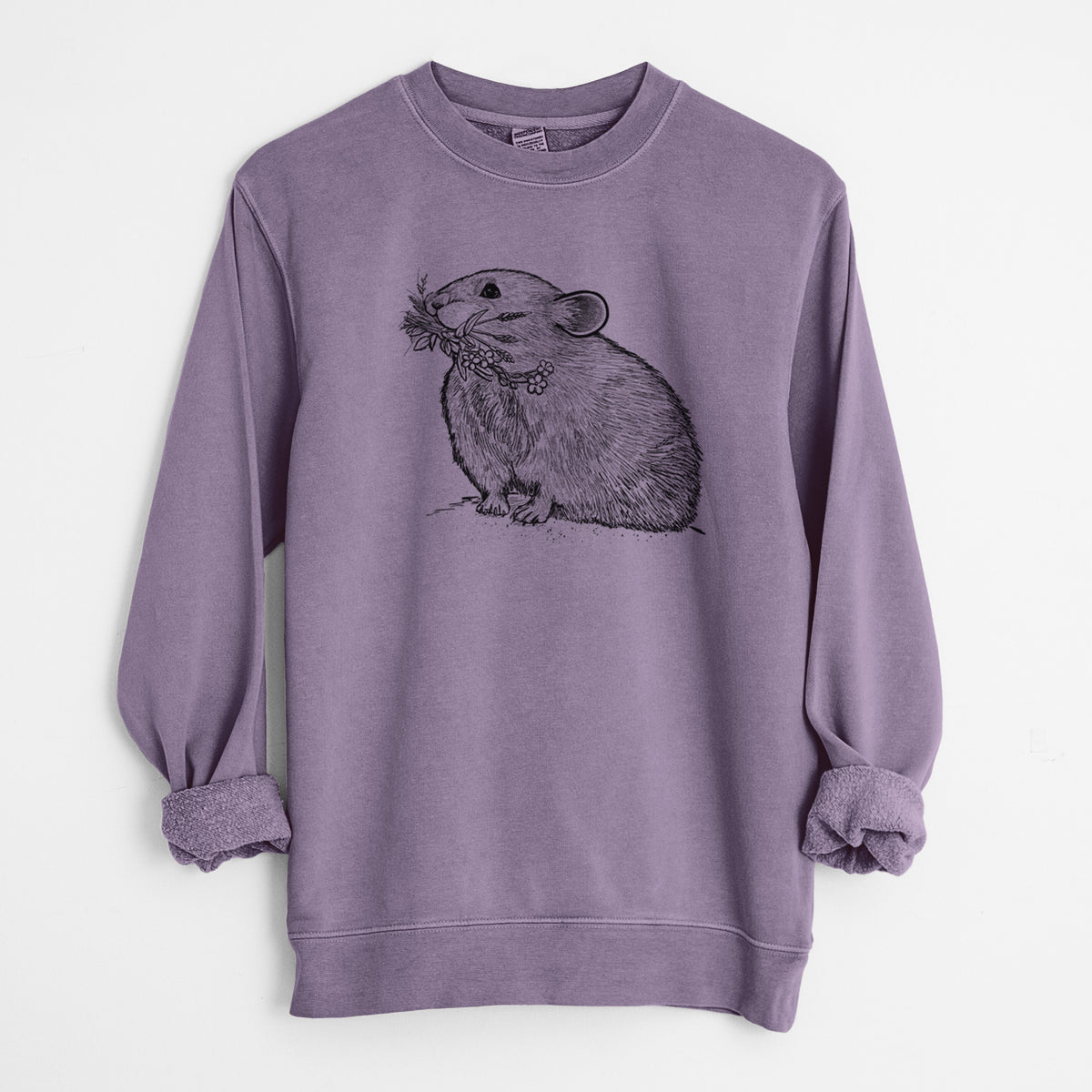 Ochotona princeps - American Pika - Unisex Pigment Dyed Crew Sweatshirt