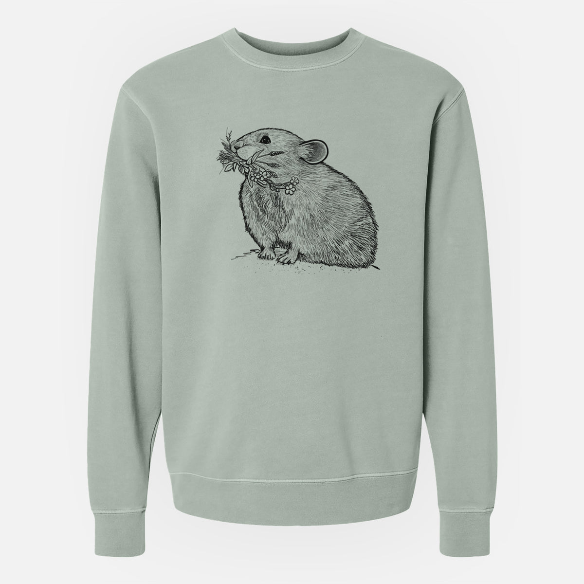 Ochotona princeps - American Pika - Unisex Pigment Dyed Crew Sweatshirt