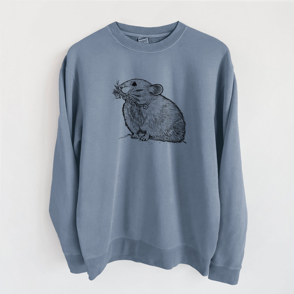 Ochotona princeps - American Pika - Unisex Pigment Dyed Crew Sweatshirt