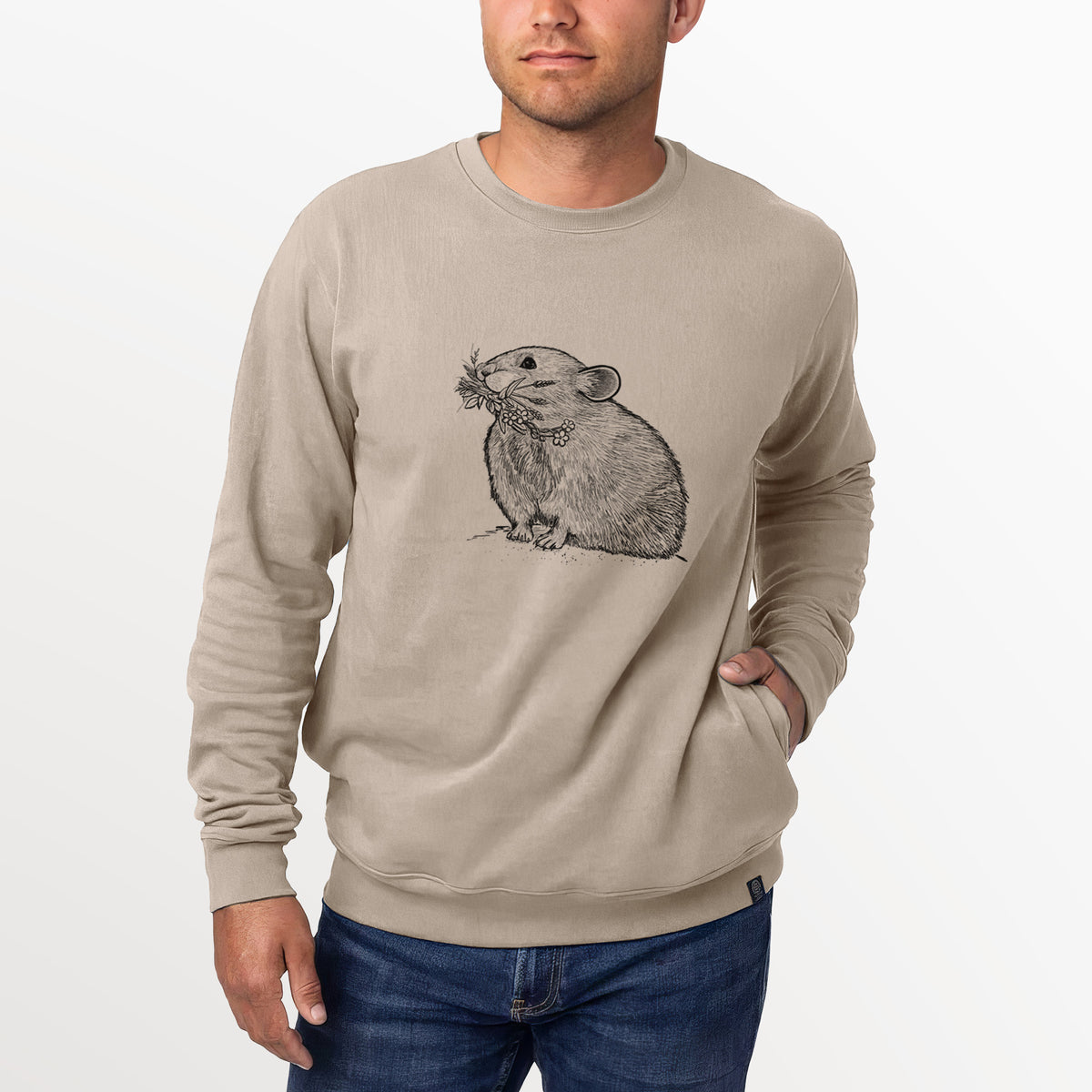 Ochotona princeps - American Pika  - Unisex Reclaimed Crewneck Sweatshirt