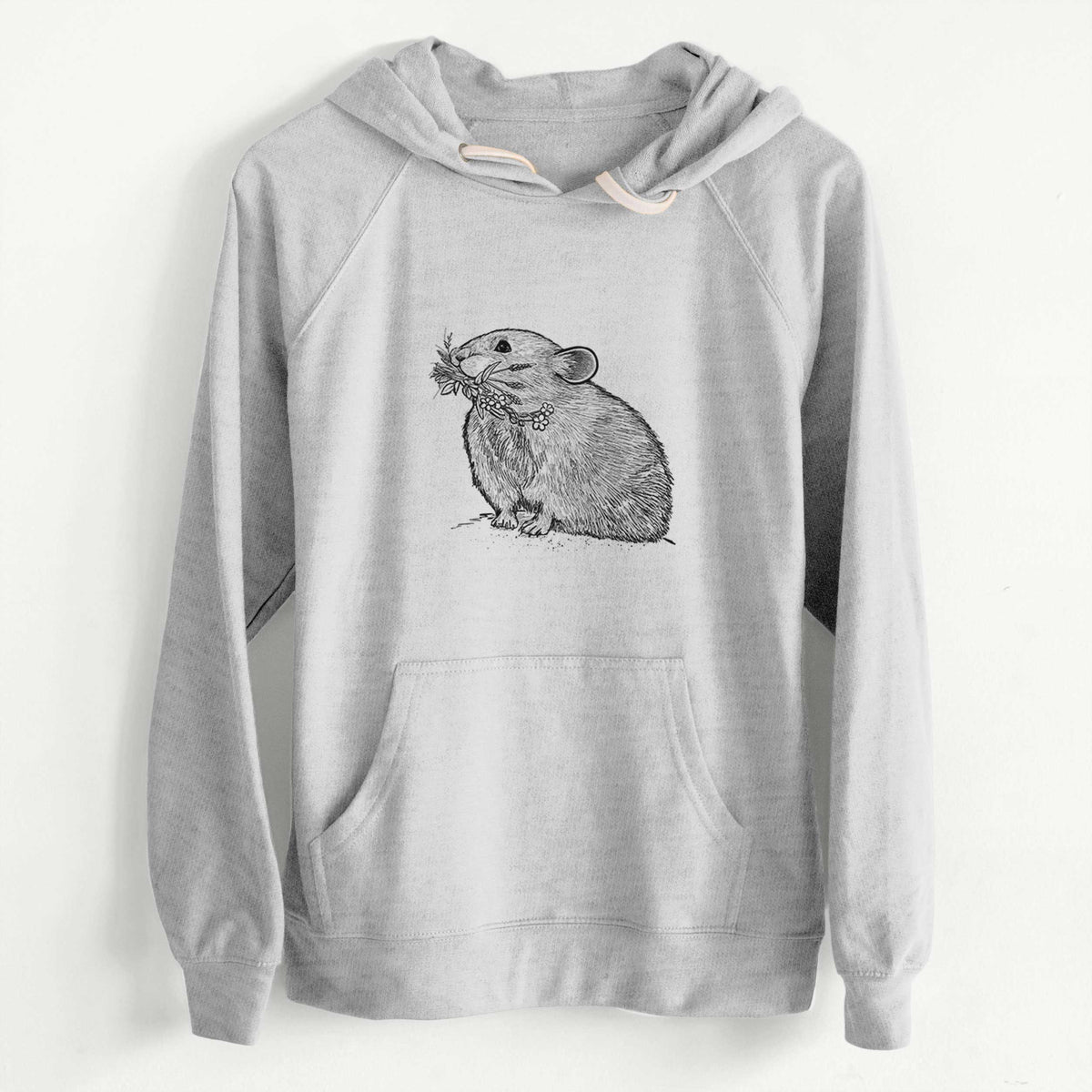 CLEARANCE - Ochotona princeps - American Pika  - Unisex Slim Fit Loopback Terry Hoodie