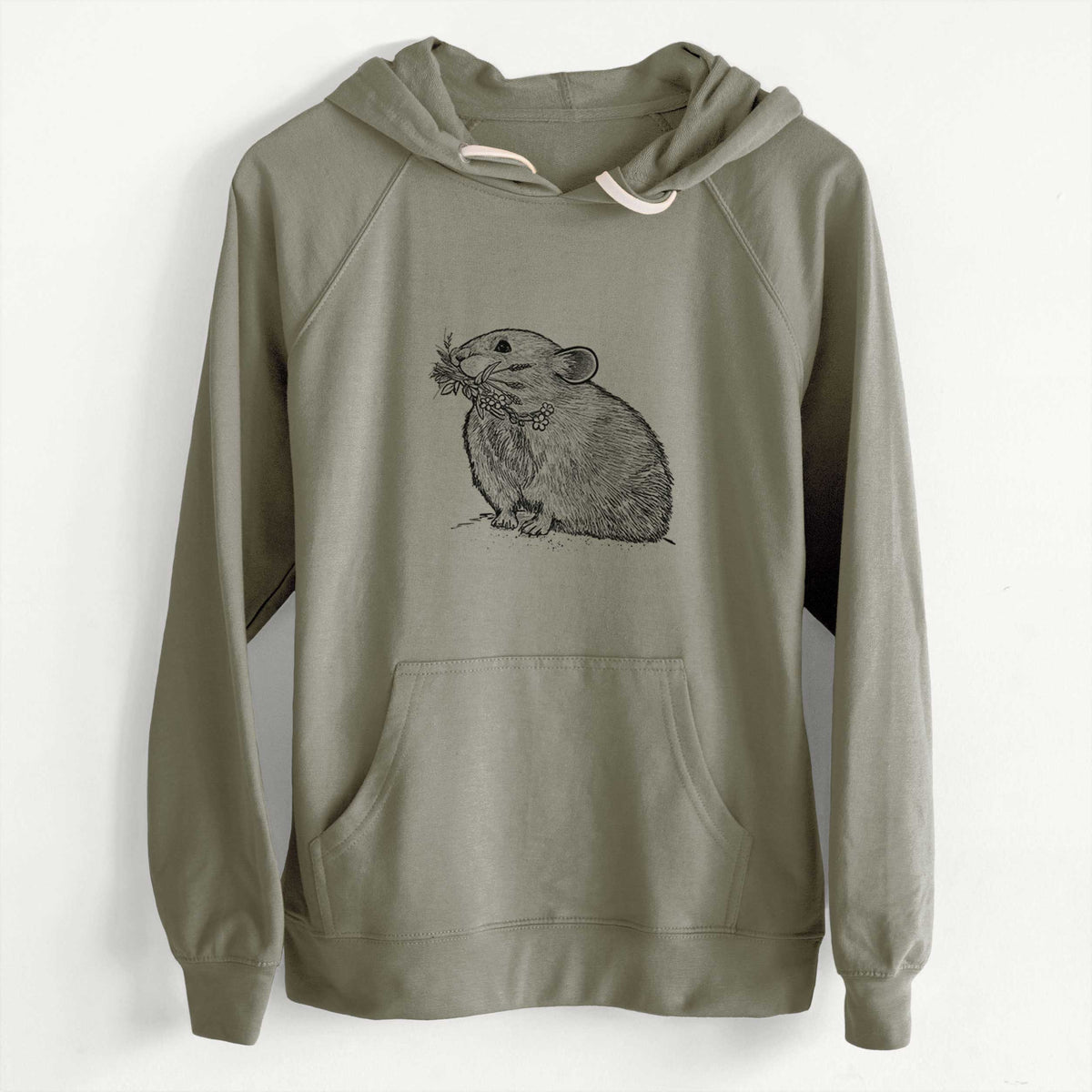 CLEARANCE - Ochotona princeps - American Pika  - Unisex Slim Fit Loopback Terry Hoodie