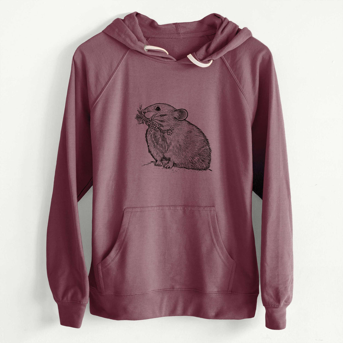 CLEARANCE - Ochotona princeps - American Pika  - Unisex Slim Fit Loopback Terry Hoodie