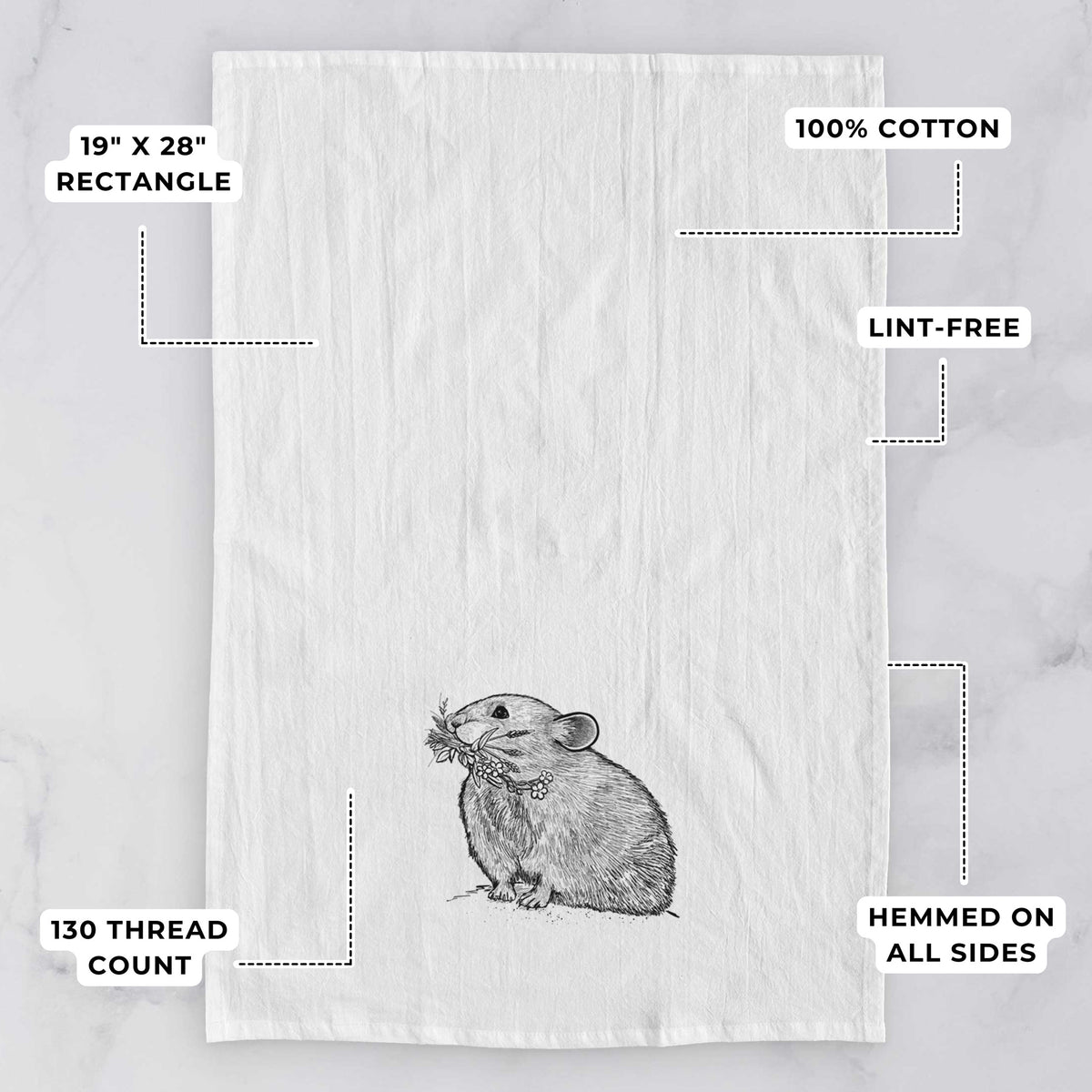 Ochotona princeps - American Pika Tea Towel