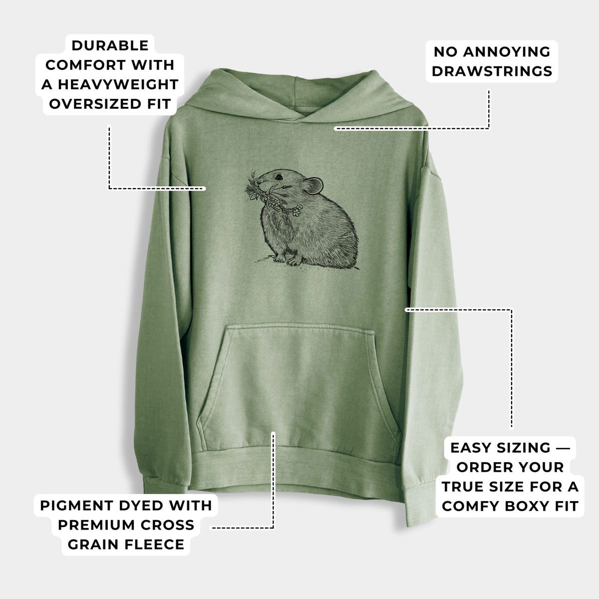 Ochotona princeps - American Pika  - Urban Heavyweight Hoodie