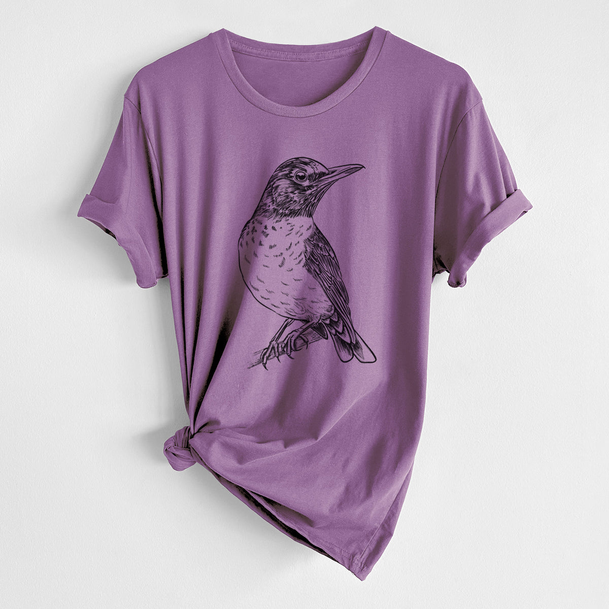 CLOSEOUT - American Robin - Turdus migratorius - Unisex Crewneck - Made in USA - 100% Organic Cotton