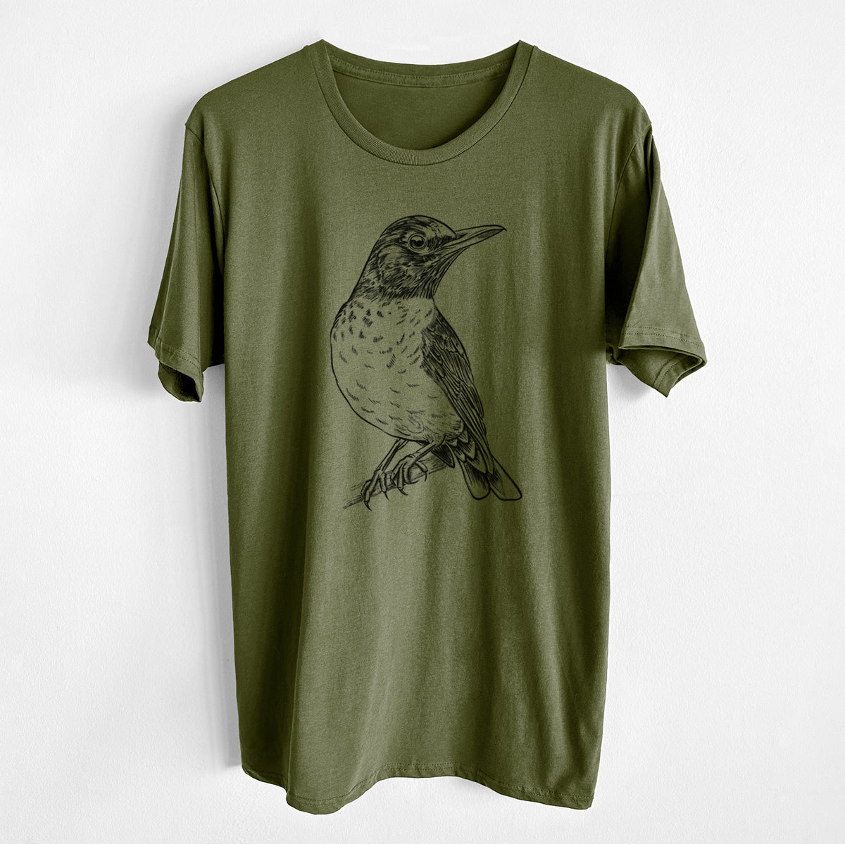 CLOSEOUT - American Robin - Turdus migratorius - Unisex Crewneck - Made in USA - 100% Organic Cotton