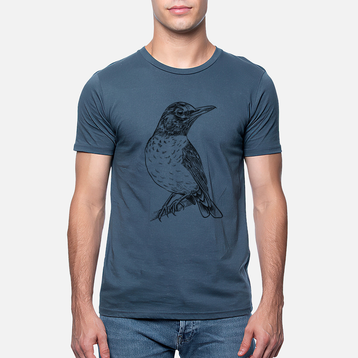 CLOSEOUT - American Robin - Turdus migratorius - Unisex Crewneck - Made in USA - 100% Organic Cotton