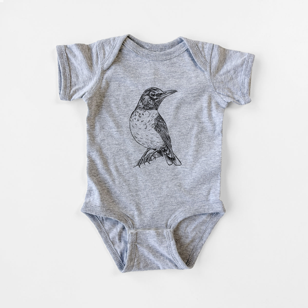 American Robin - Turdus migratorius - Baby Fine Jersey Bodysuit