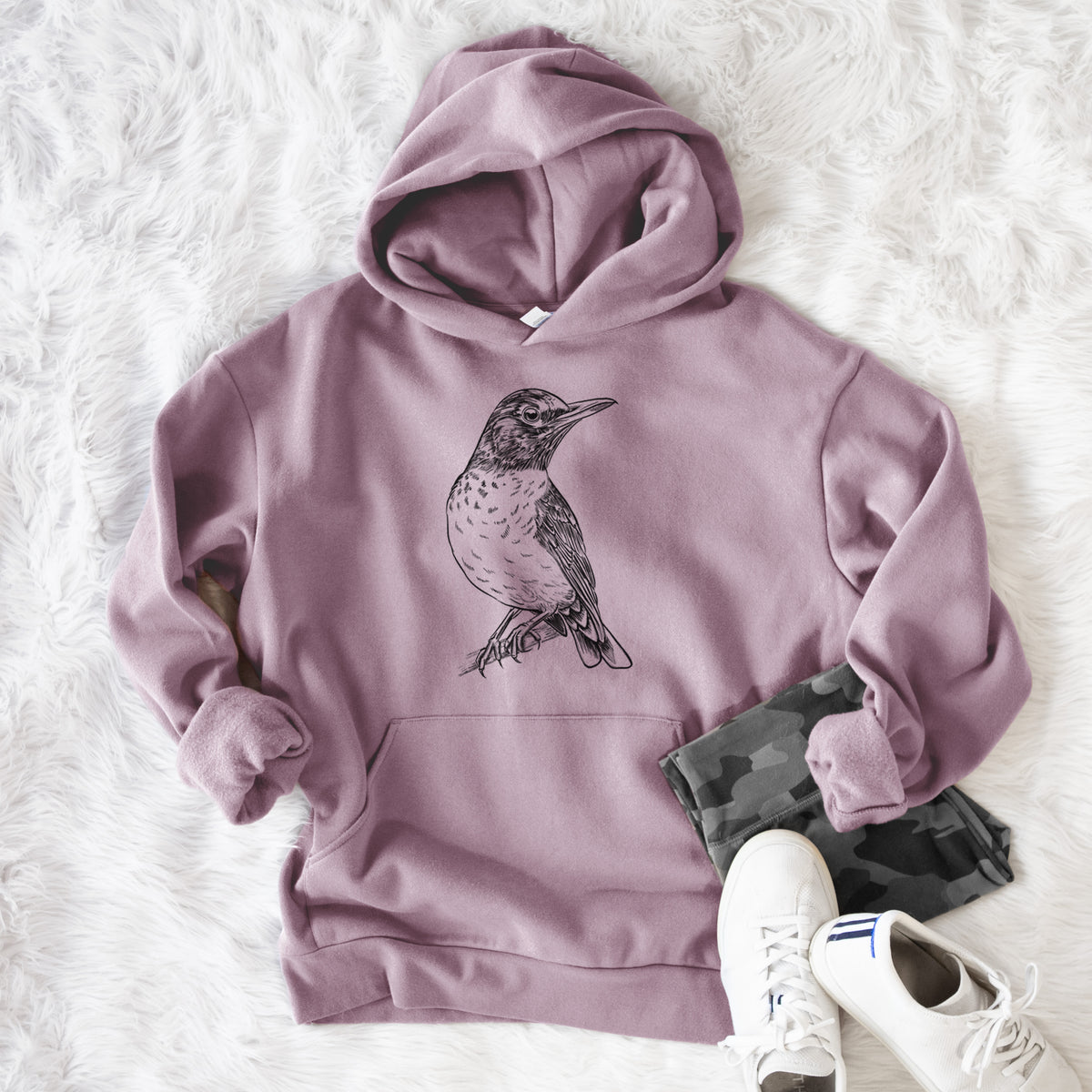 American Robin - Turdus migratorius  - Bodega Midweight Hoodie