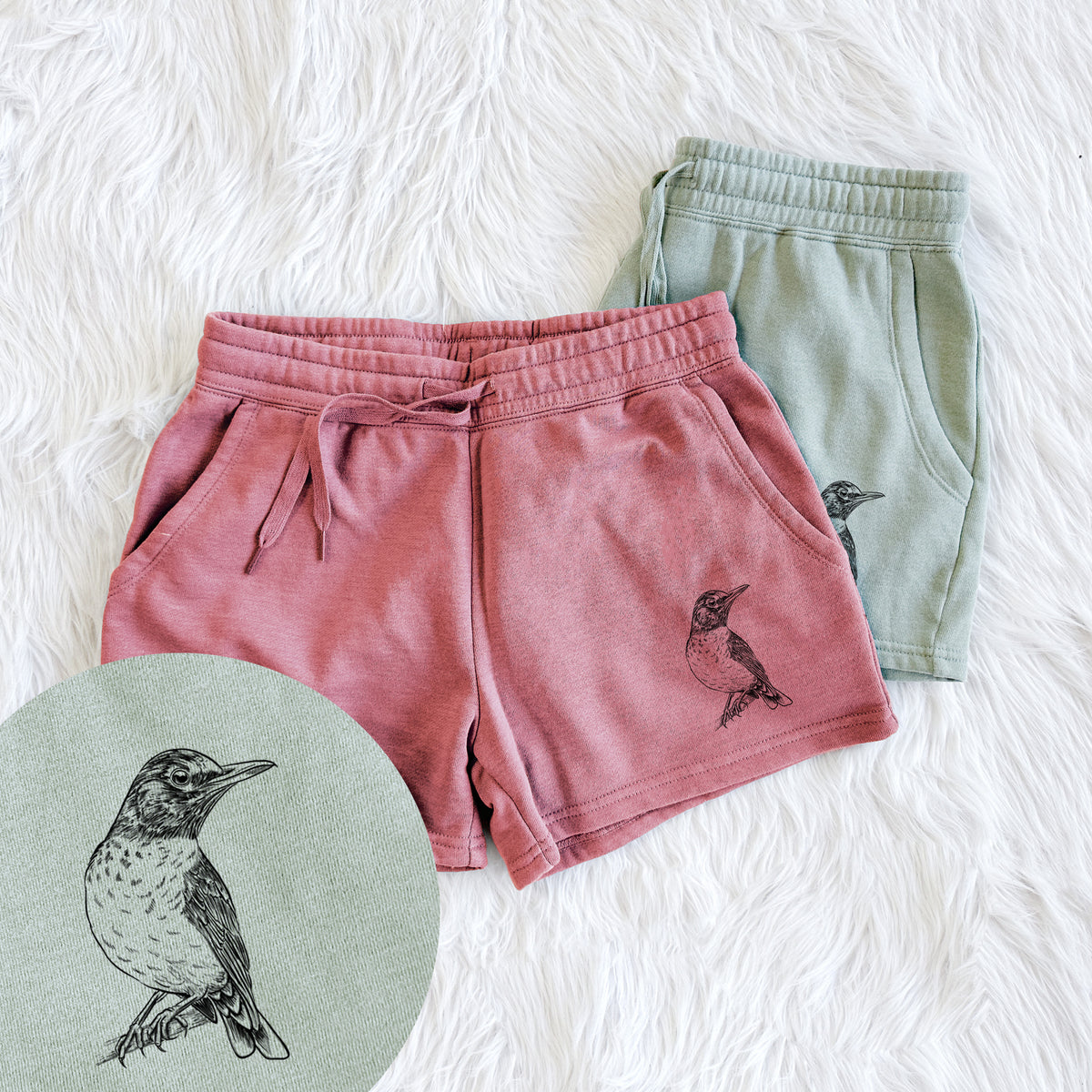 American Robin - Turdus migratorius - Women&#39;s Cali Wave Shorts