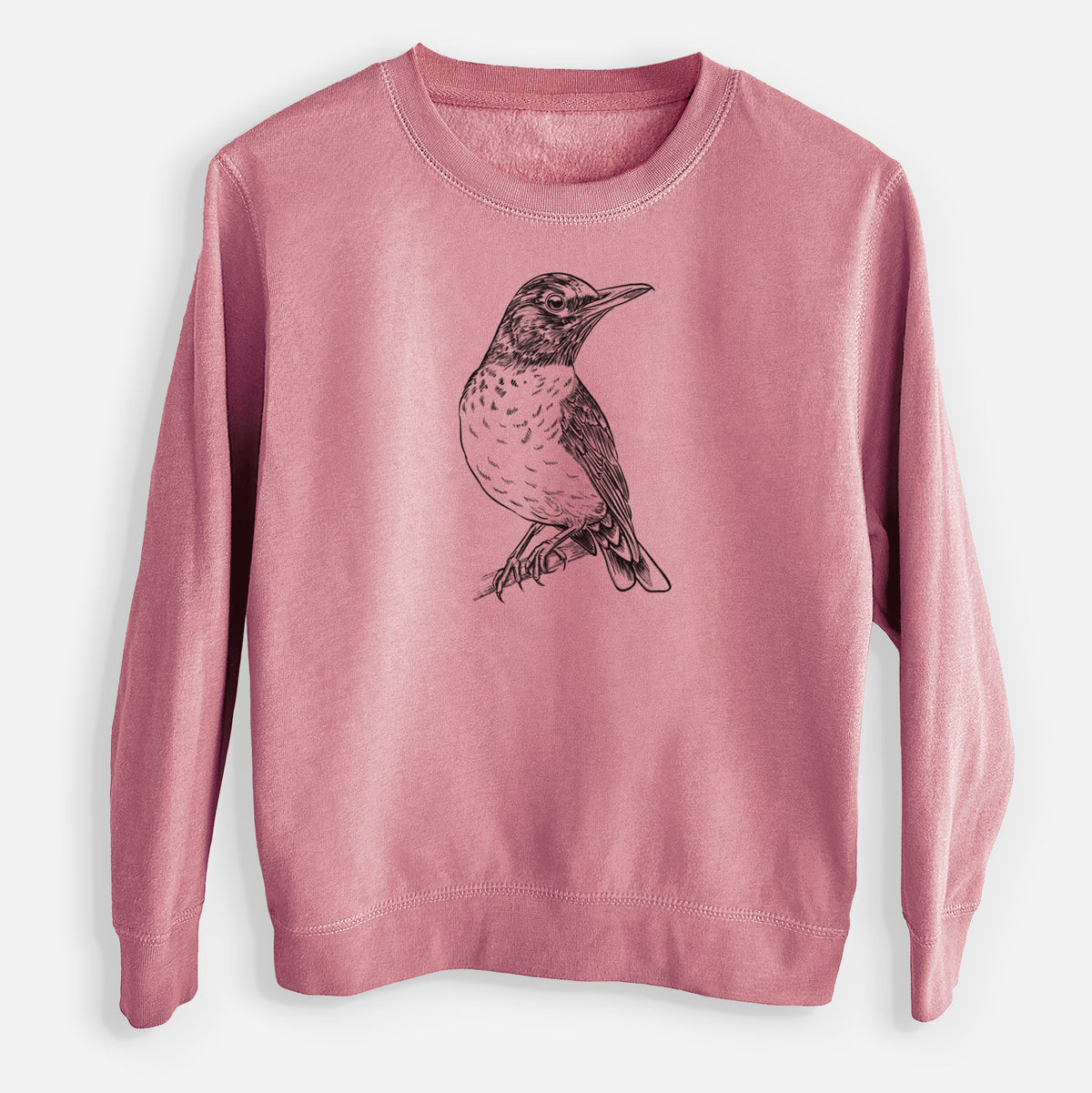 American Robin - Turdus migratorius - Youth Lightweight Crewneck Sweatshirt