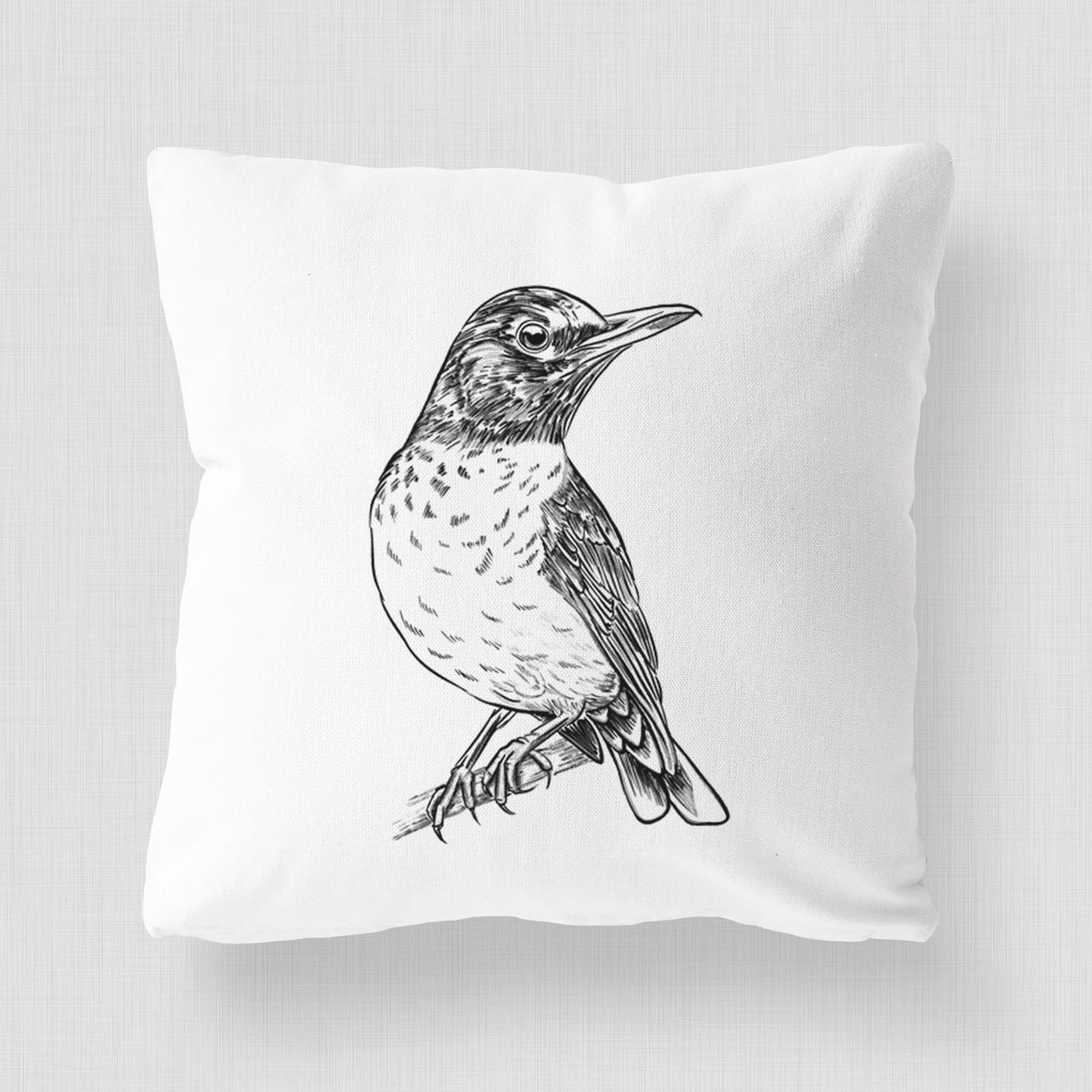 American Robin - Turdus migratorius - Throw Pillow Cover
