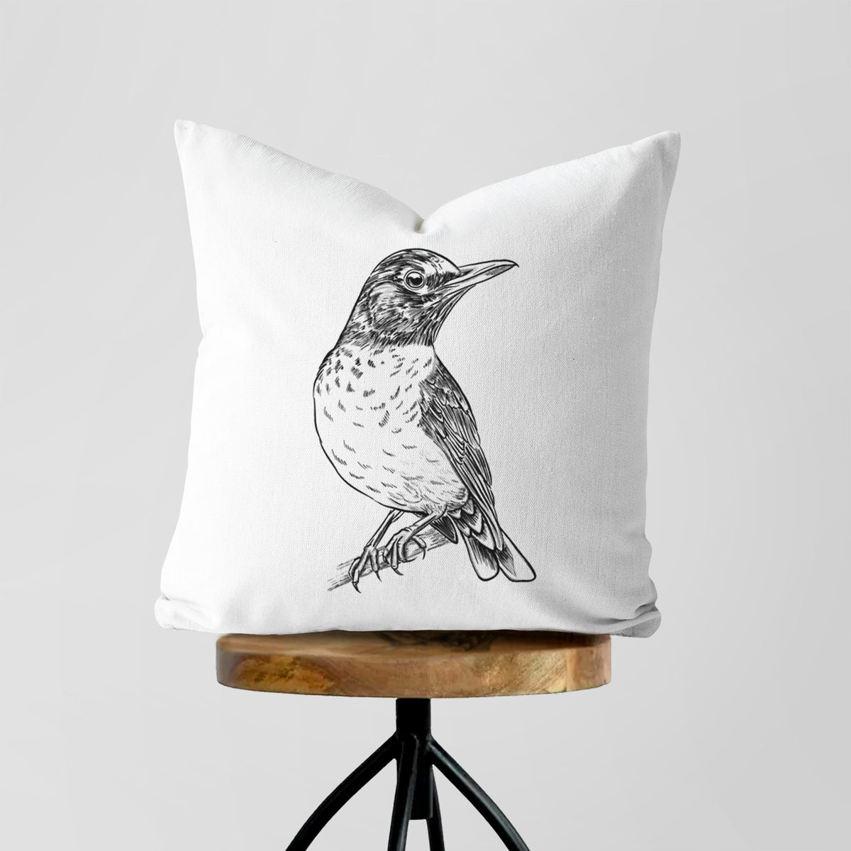 American Robin - Turdus migratorius - Throw Pillow Cover