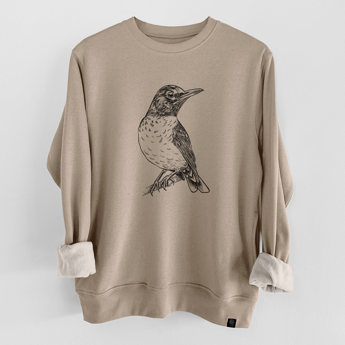 American Robin - Turdus migratorius  - Unisex Reclaimed Crewneck Sweatshirt