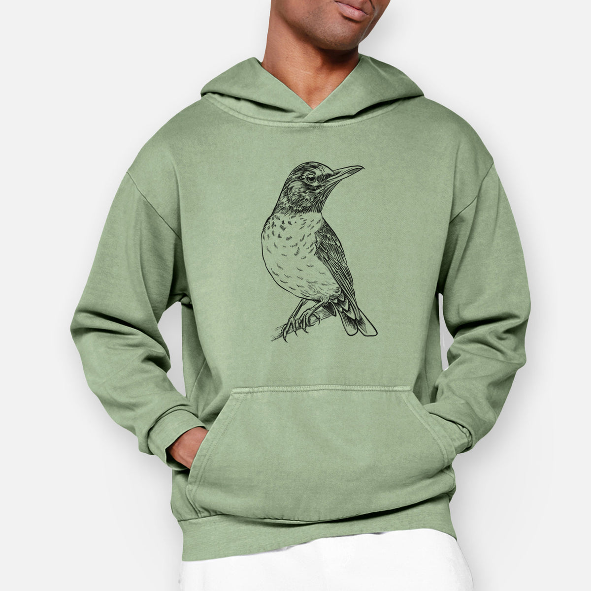 American Robin - Turdus migratorius  - Urban Heavyweight Hoodie