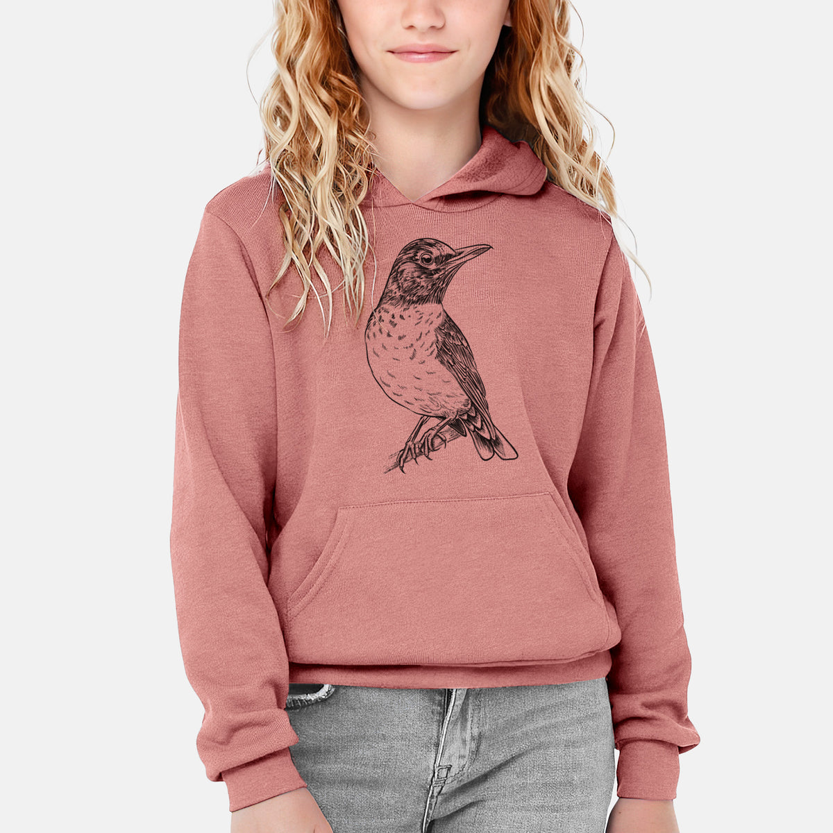 American Robin - Turdus migratorius - Youth Hoodie Sweatshirt