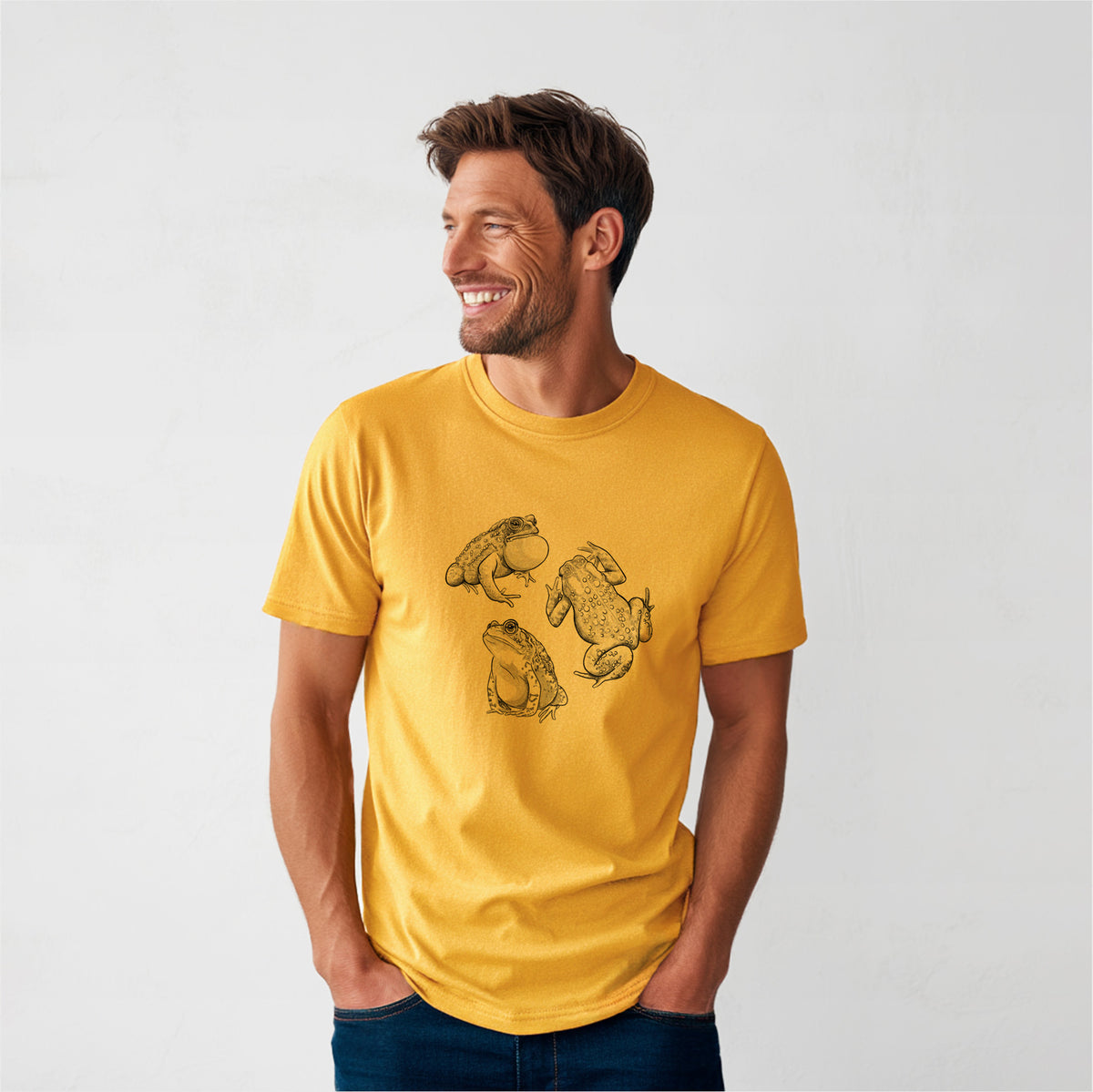American Toads - Anaxyrus americanus - Heavyweight Men&#39;s 100% Organic Cotton Tee