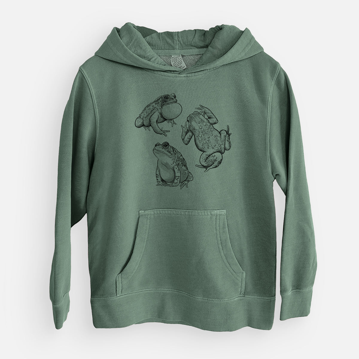 American Toads - Anaxyrus americanus - Youth Pigment Dyed Hoodie