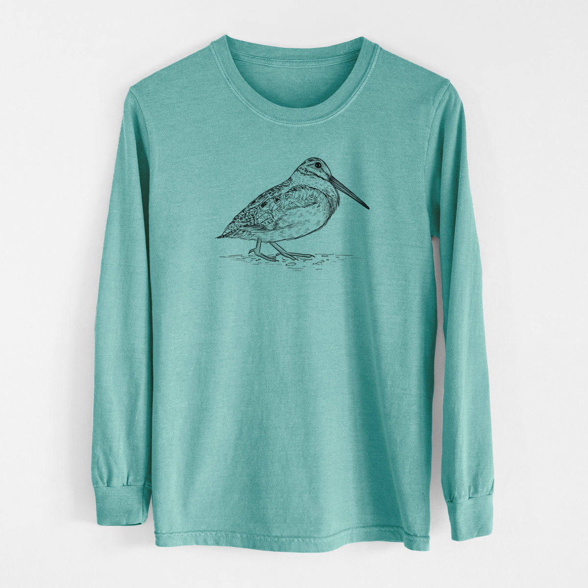 American Woodcock - Scolopax minor - Men&#39;s Heavyweight 100% Cotton Long Sleeve