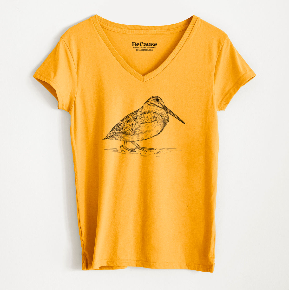 American Woodcock - Scolopax minor - Women&#39;s 100% Recycled V-neck