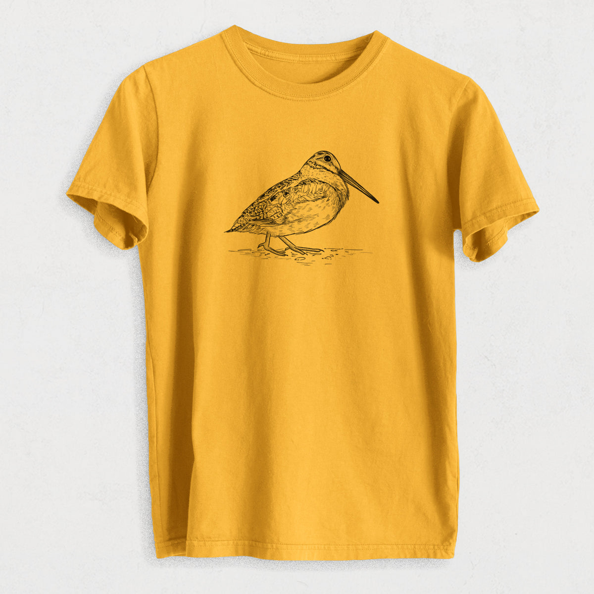 American Woodcock - Scolopax minor - Heavyweight Men&#39;s 100% Organic Cotton Tee
