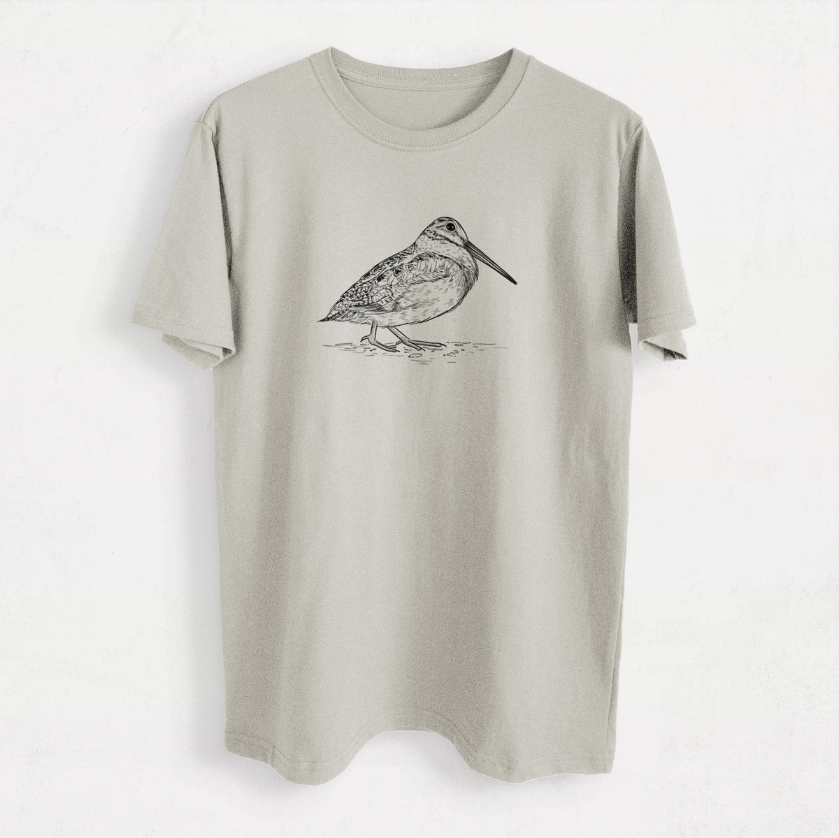 American Woodcock - Scolopax minor - Heavyweight Men&#39;s 100% Organic Cotton Tee