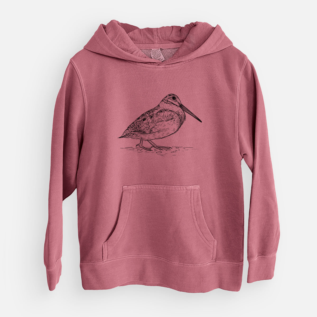 American Woodcock - Scolopax minor - Youth Pigment Dyed Hoodie