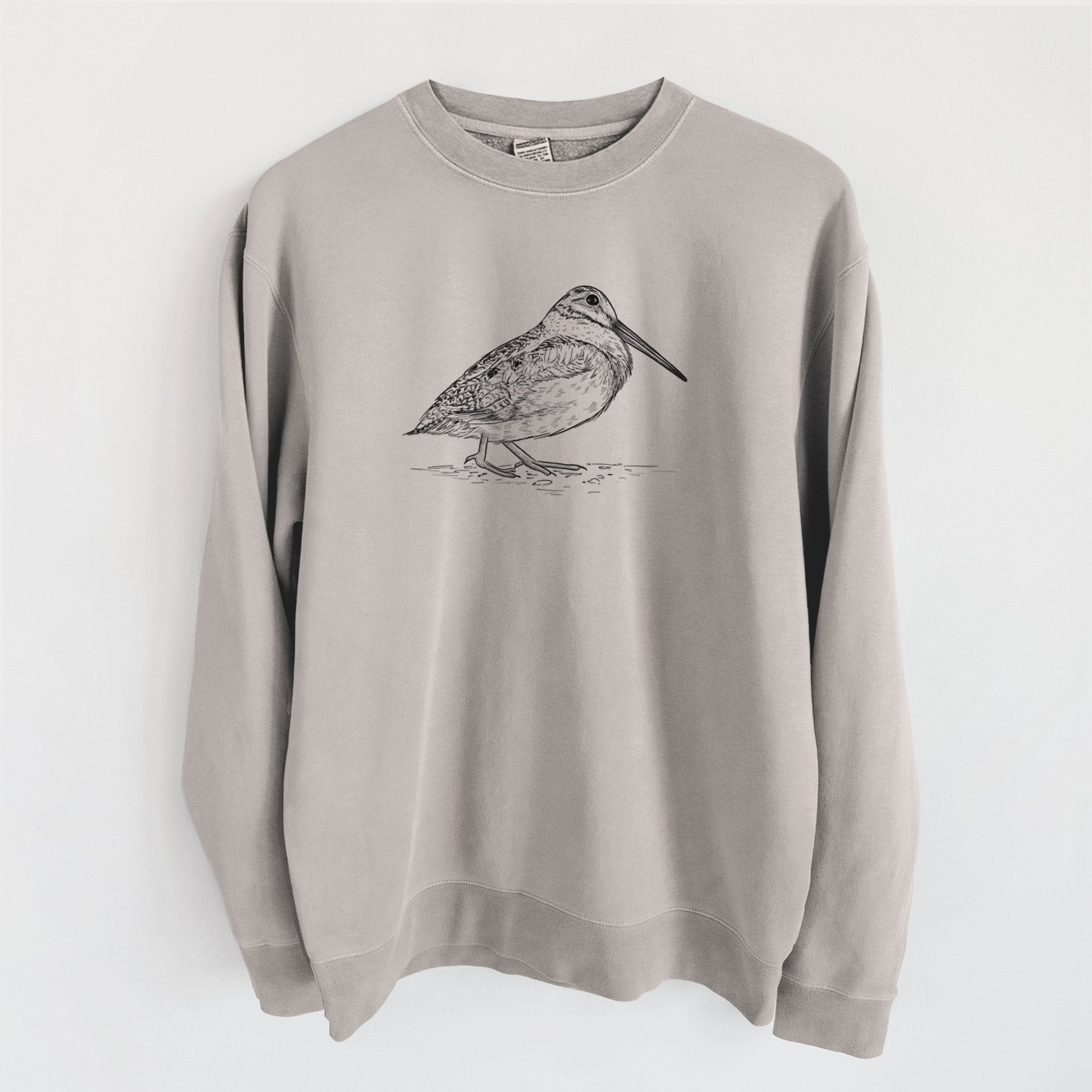 American Woodcock - Scolopax minor - Unisex Pigment Dyed Crew Sweatshirt