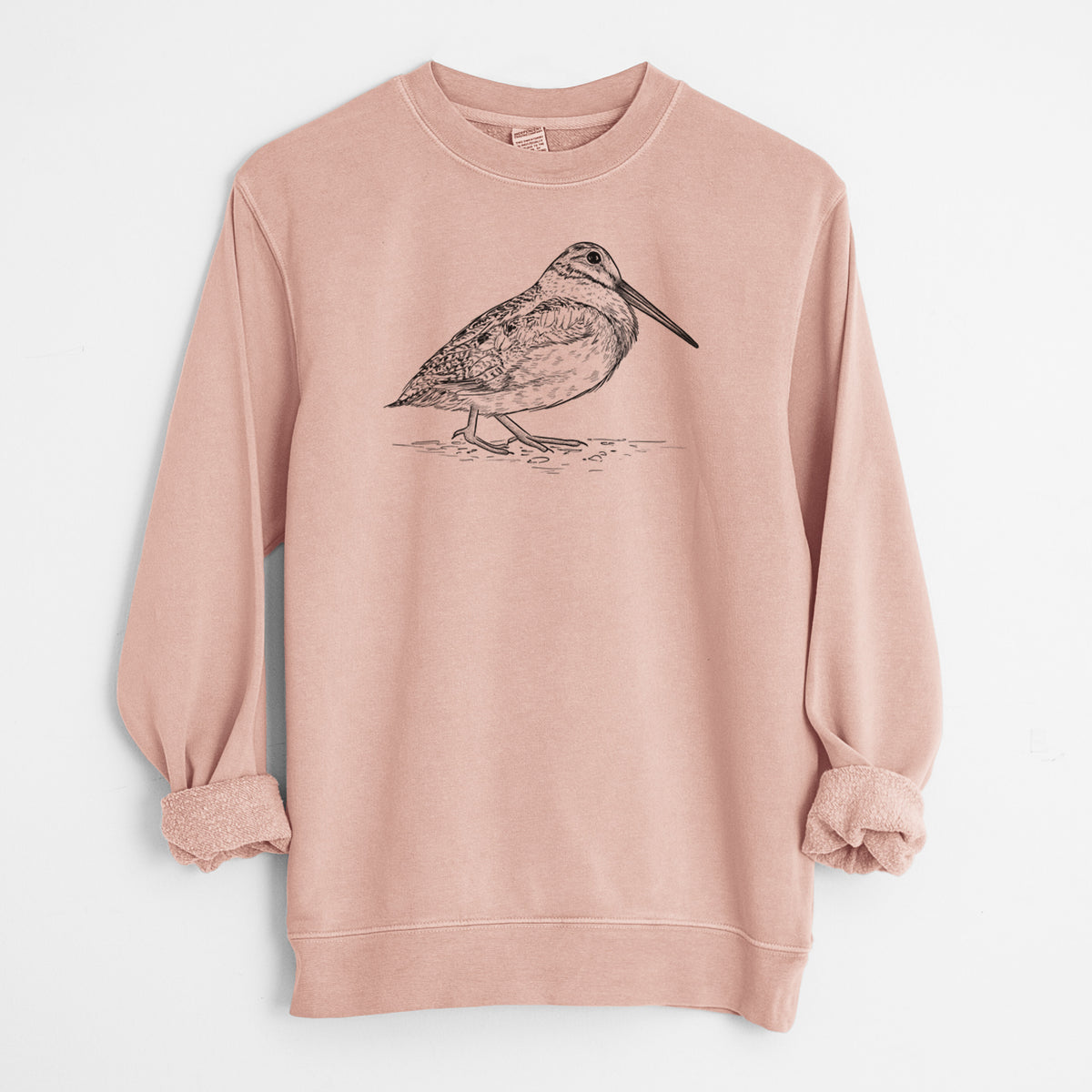American Woodcock - Scolopax minor - Unisex Pigment Dyed Crew Sweatshirt