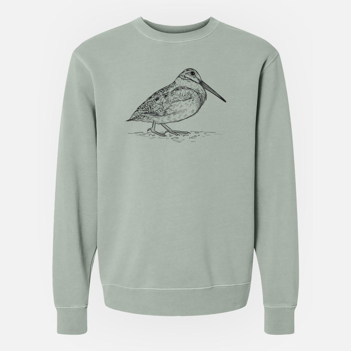 American Woodcock - Scolopax minor - Unisex Pigment Dyed Crew Sweatshirt