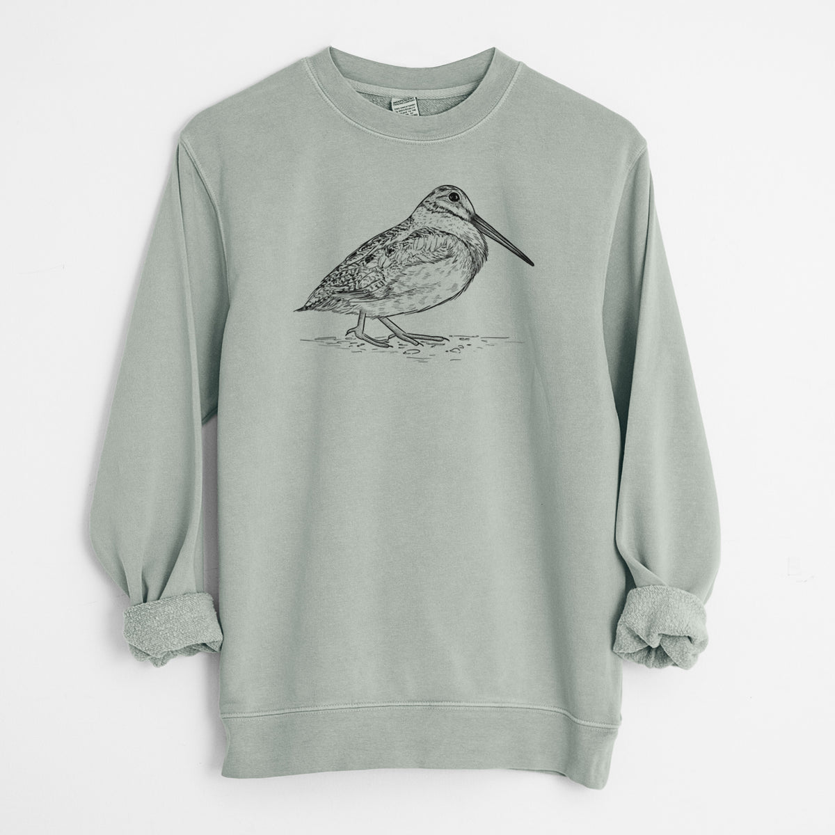 American Woodcock - Scolopax minor - Unisex Pigment Dyed Crew Sweatshirt