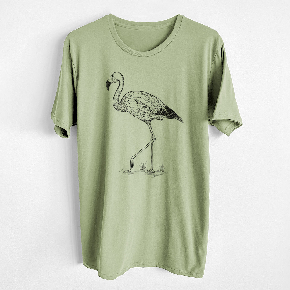 CLOSEOUT - Andean Flamingo - Phoenicoparrus andinus - Unisex Crewneck - Made in USA - 100% Organic Cotton