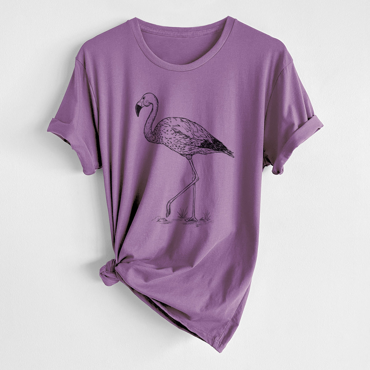 CLOSEOUT - Andean Flamingo - Phoenicoparrus andinus - Unisex Crewneck - Made in USA - 100% Organic Cotton