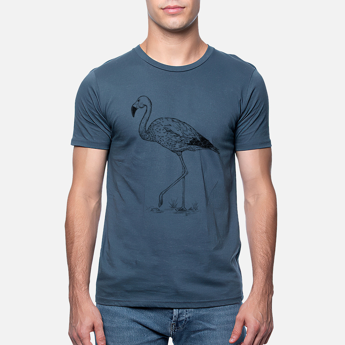 CLOSEOUT - Andean Flamingo - Phoenicoparrus andinus - Unisex Crewneck - Made in USA - 100% Organic Cotton