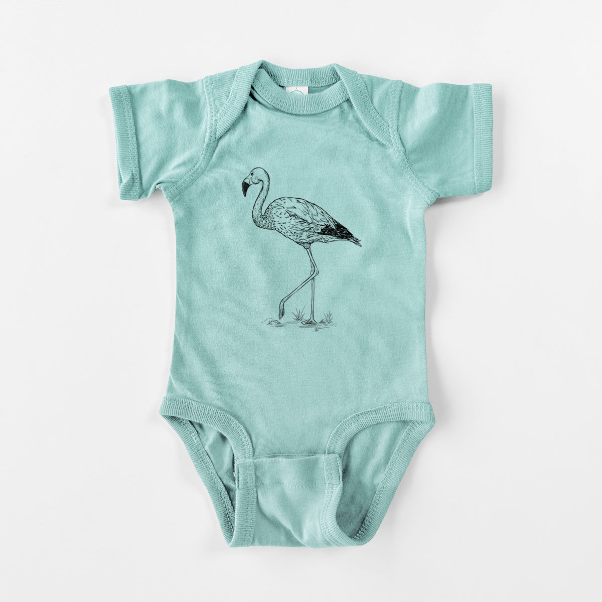 Andean Flamingo - Phoenicoparrus andinus - Baby Fine Jersey Bodysuit