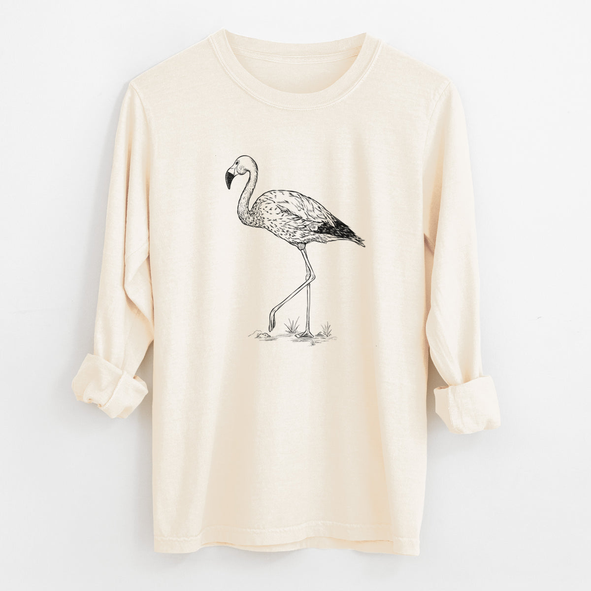 Andean Flamingo - Phoenicoparrus andinus - Unisex Comfort Colors 100% Cotton Long Sleeve