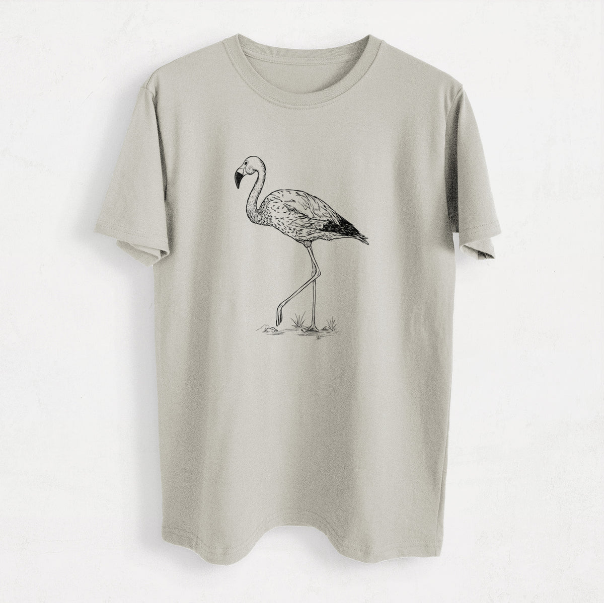 Andean Flamingo - Phoenicoparrus andinus - Heavyweight Men&#39;s 100% Organic Cotton Tee