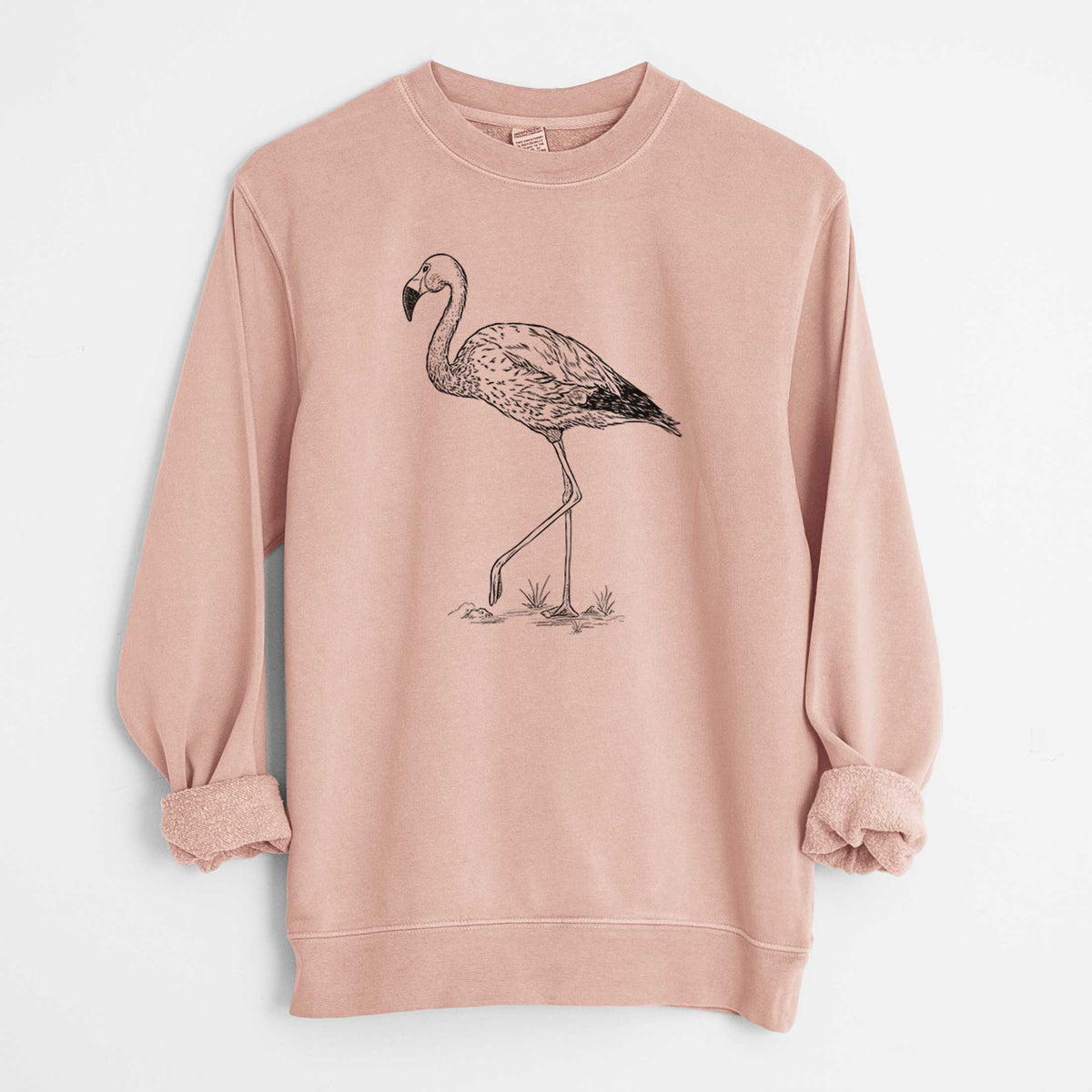 Andean Flamingo - Phoenicoparrus andinus - Unisex Pigment Dyed Crew Sweatshirt