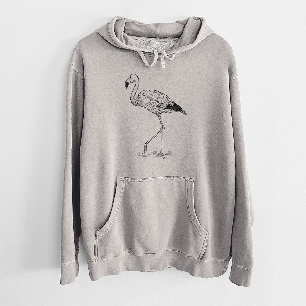 Andean Flamingo - Phoenicoparrus andinus - Unisex Pigment Dyed Hoodie