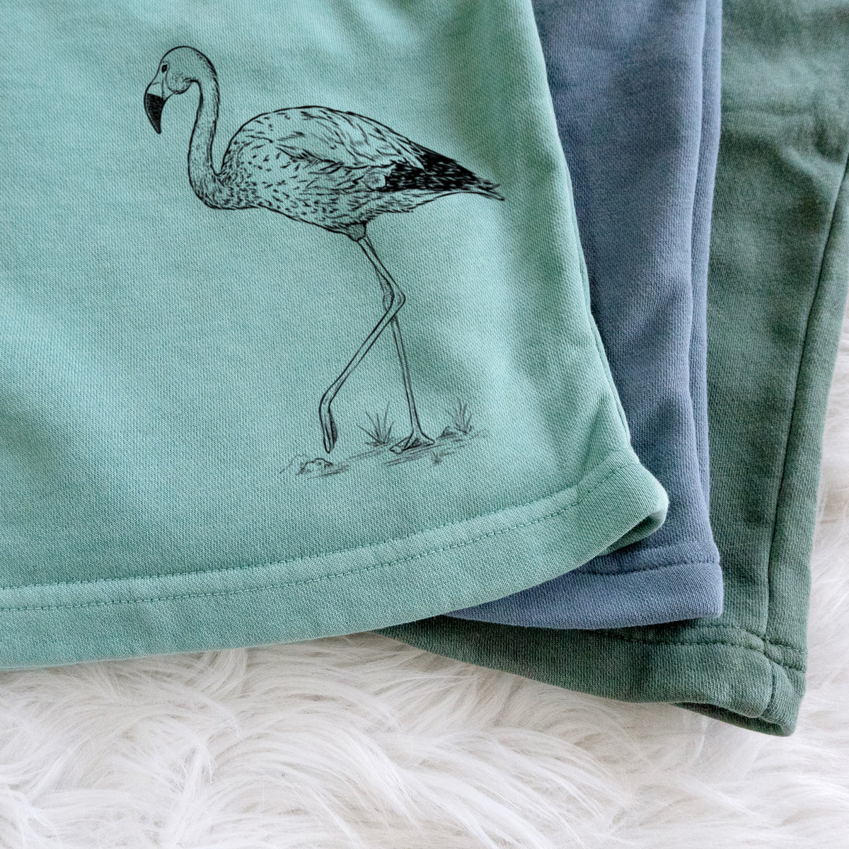 Andean Flamingo - Phoenicoparrus andinus - Unisex Pigment Dyed Shorts