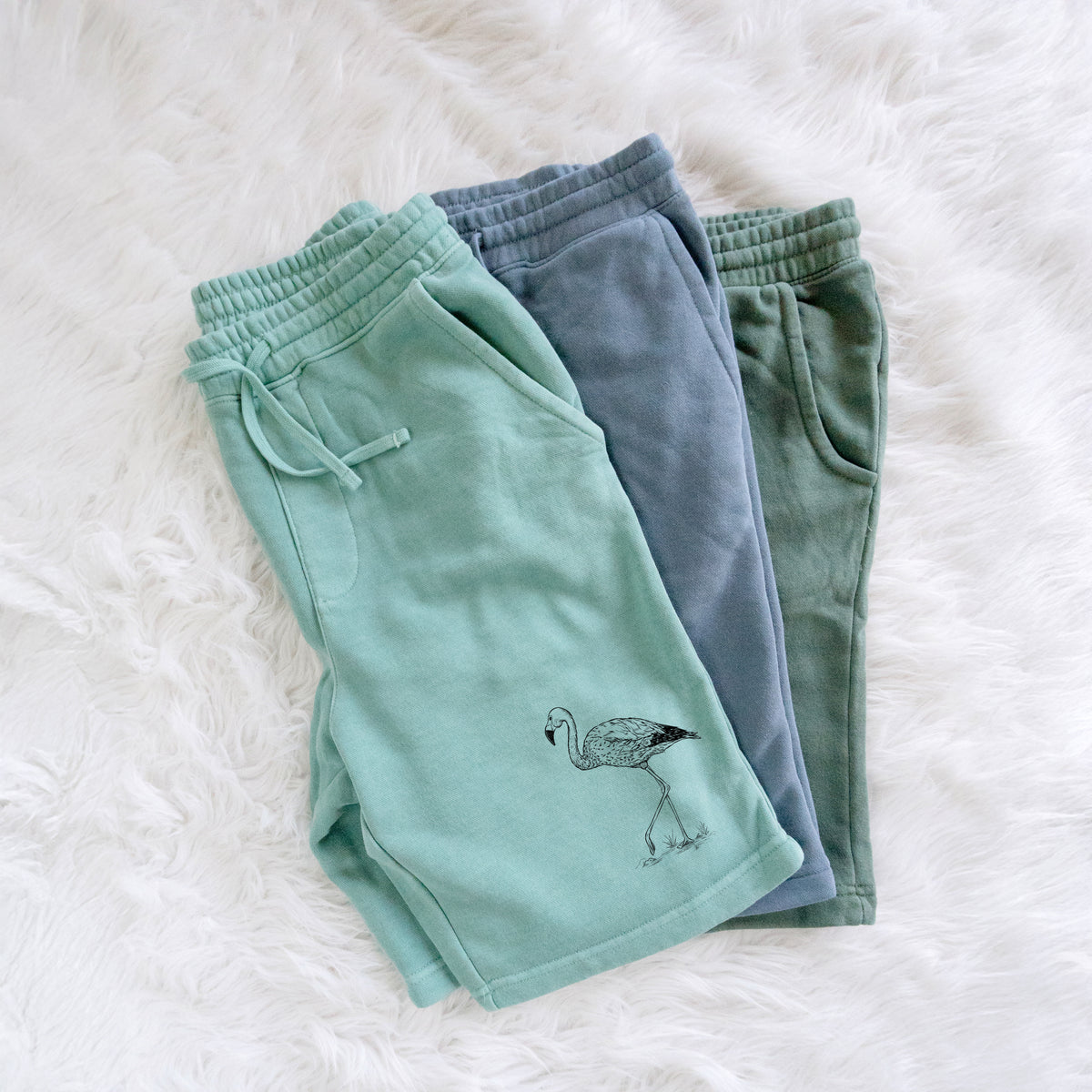 Andean Flamingo - Phoenicoparrus andinus - Unisex Pigment Dyed Shorts