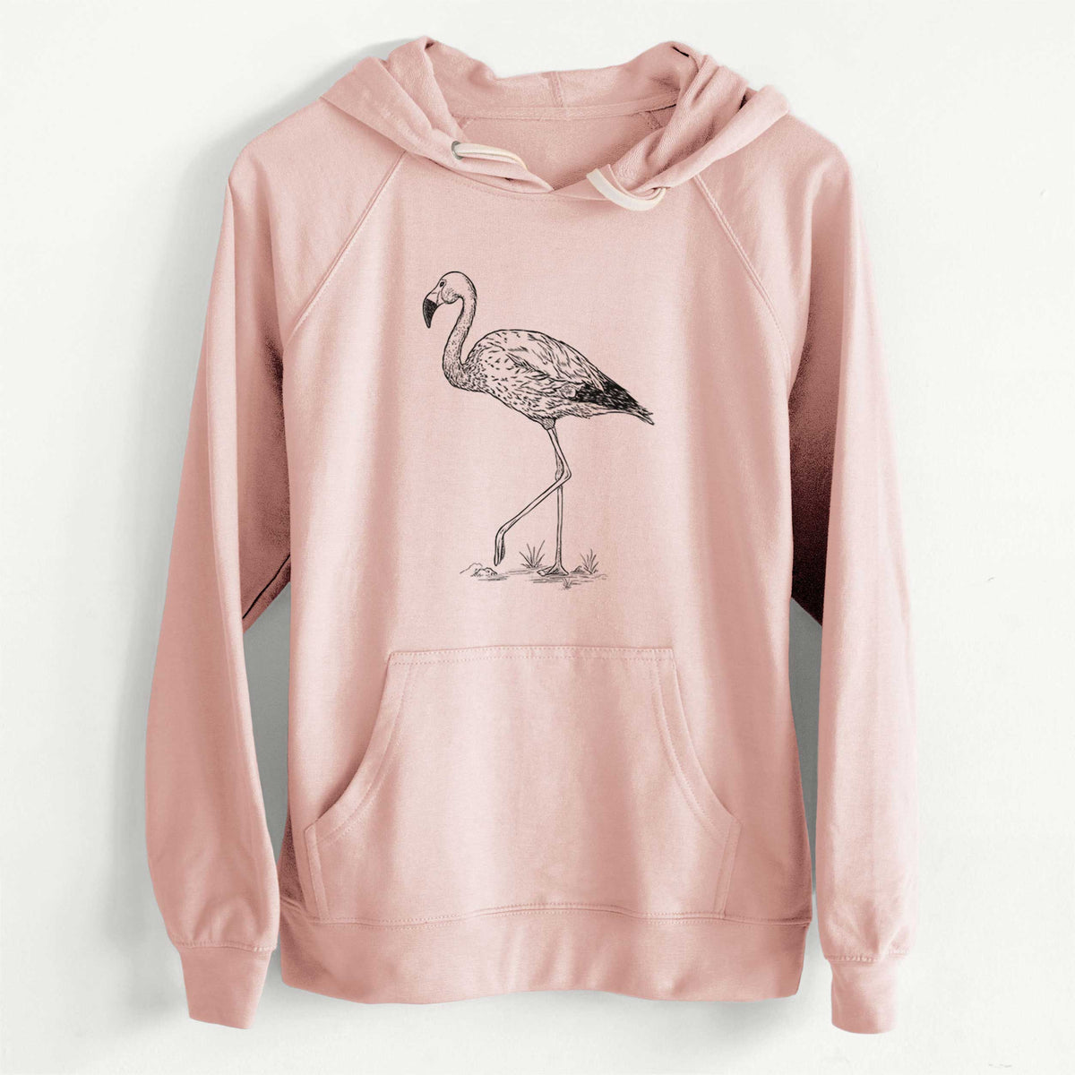 Andean Flamingo - Phoenicoparrus andinus  - Unisex Slim Fit Loopback Terry Hoodie