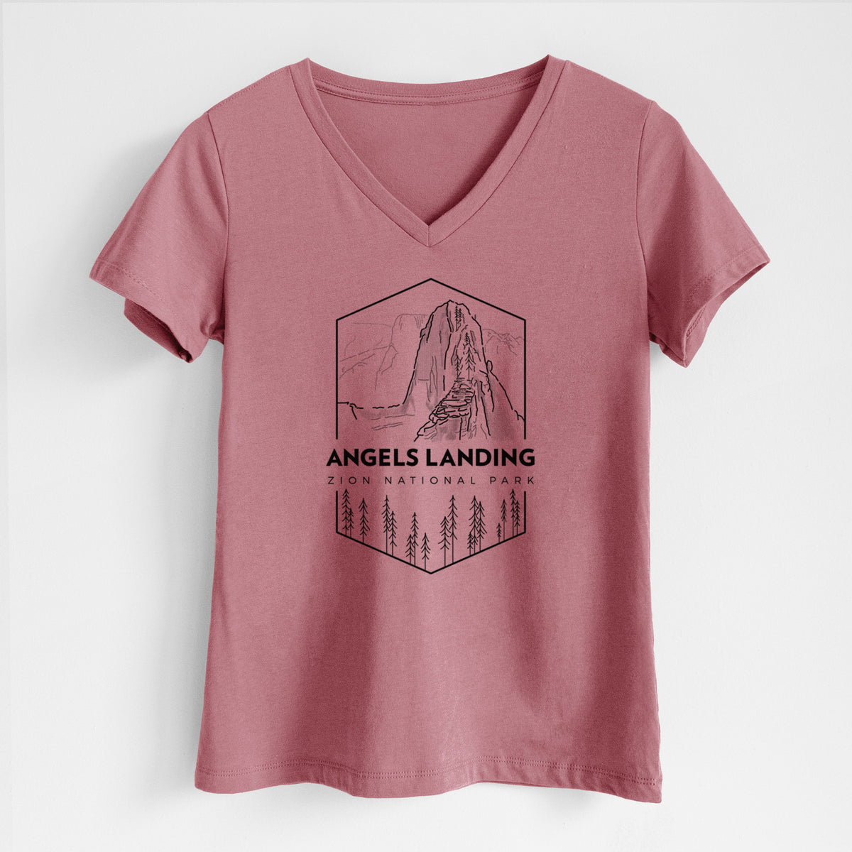 Angels Landing - Zion National Park - Women's Lightweight Relaxed Fit 100% Cotton V-neck