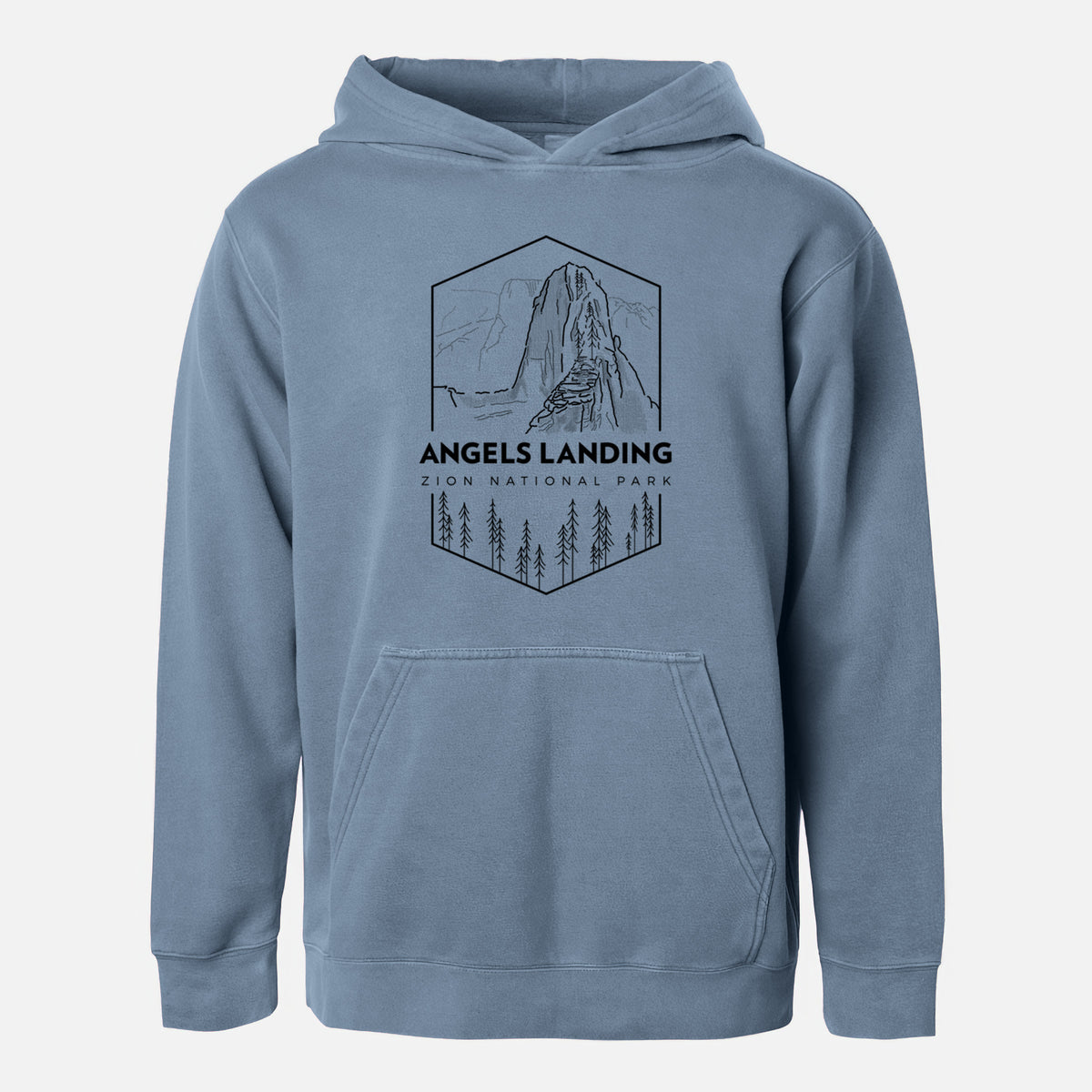 Angels Landing - Zion National Park - Youth Pigment Dyed Hoodie
