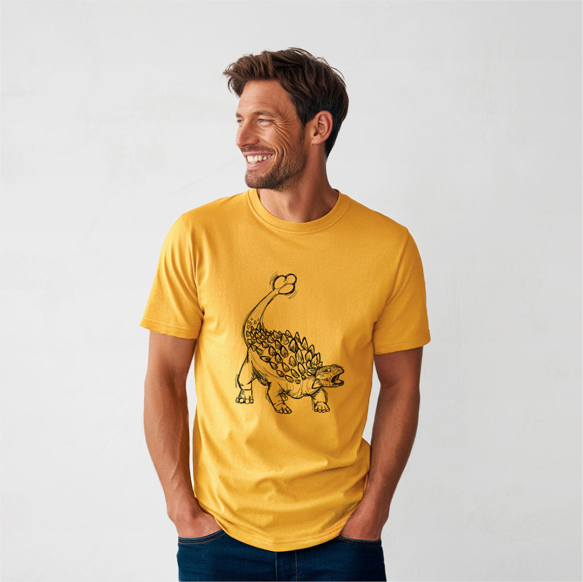 Ankylosaurus Magniventris - Heavyweight Men&#39;s 100% Organic Cotton Tee