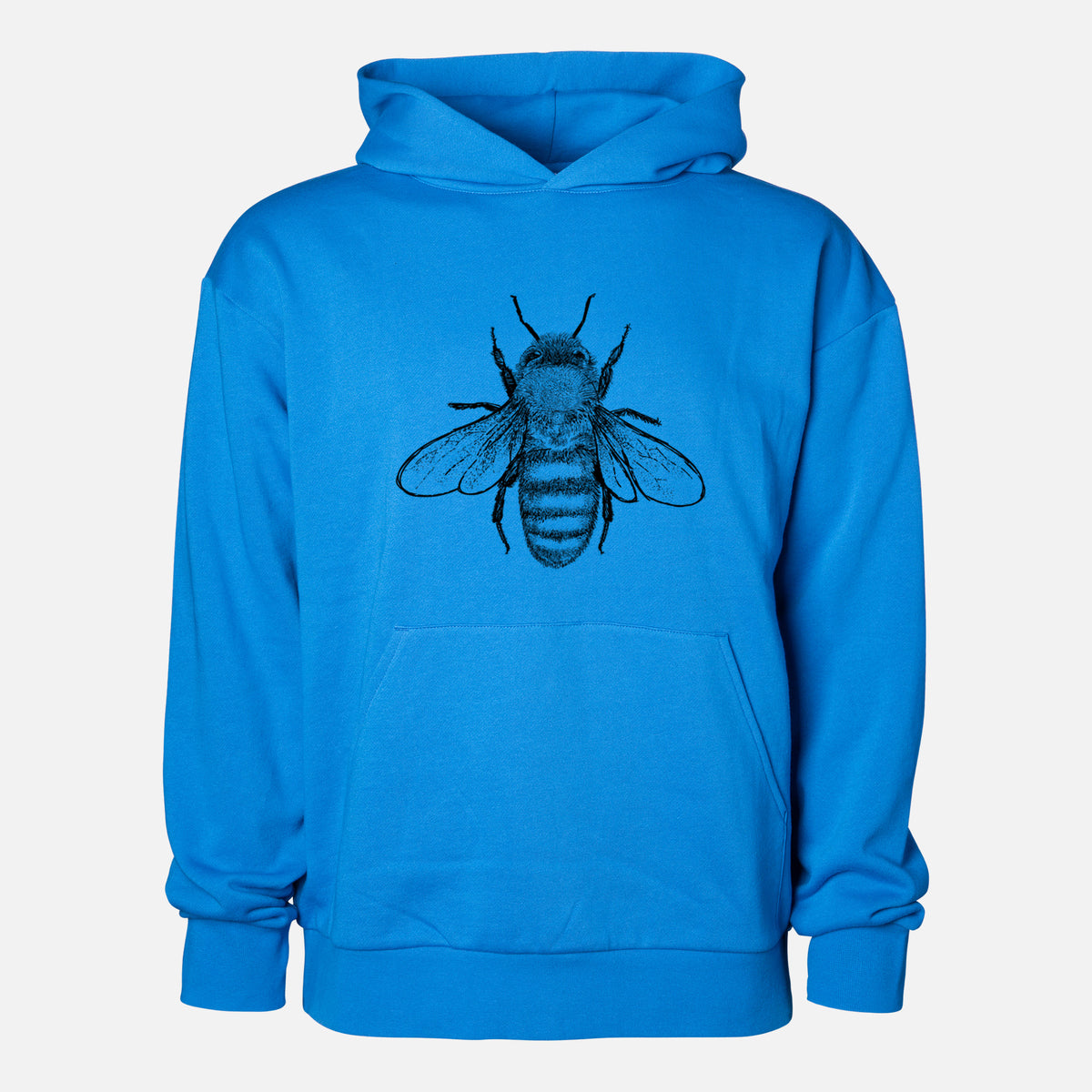 Bibiy. HONEY BEE TOP ブルー Apis Mellifera - Honey Bee - Statement Midweight Hoodie - BeCause Tees
