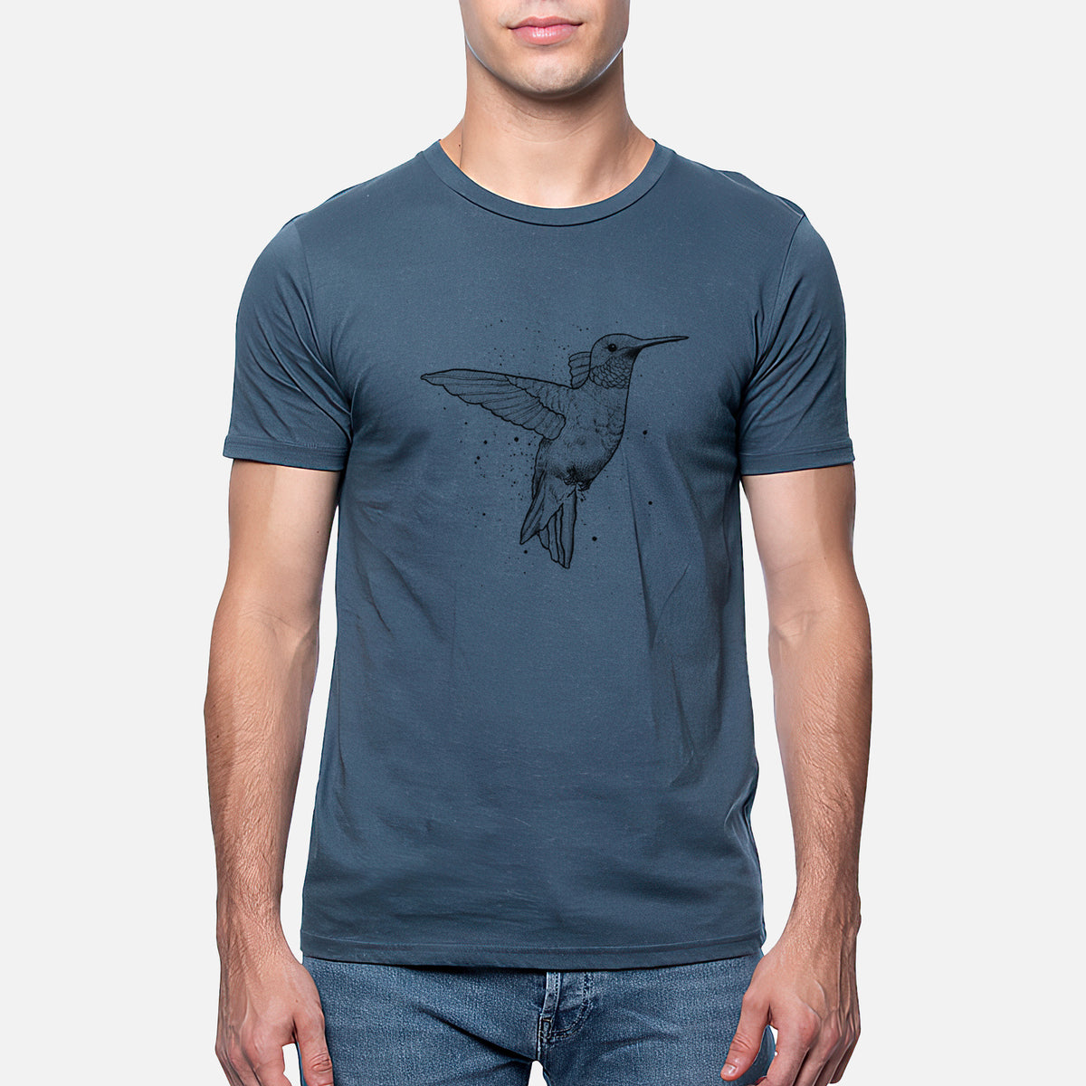 CLOSEOUT - Archilochus Colubris - Ruby-throated Hummingbird - Unisex Crewneck - Made in USA - 100% Organic Cotton